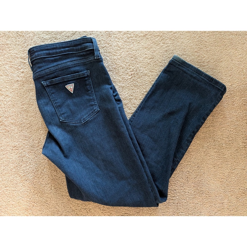 Men's Guess Los Angeles Straight Leg Jeans‎ Deep Indigo Wash Size 31x28